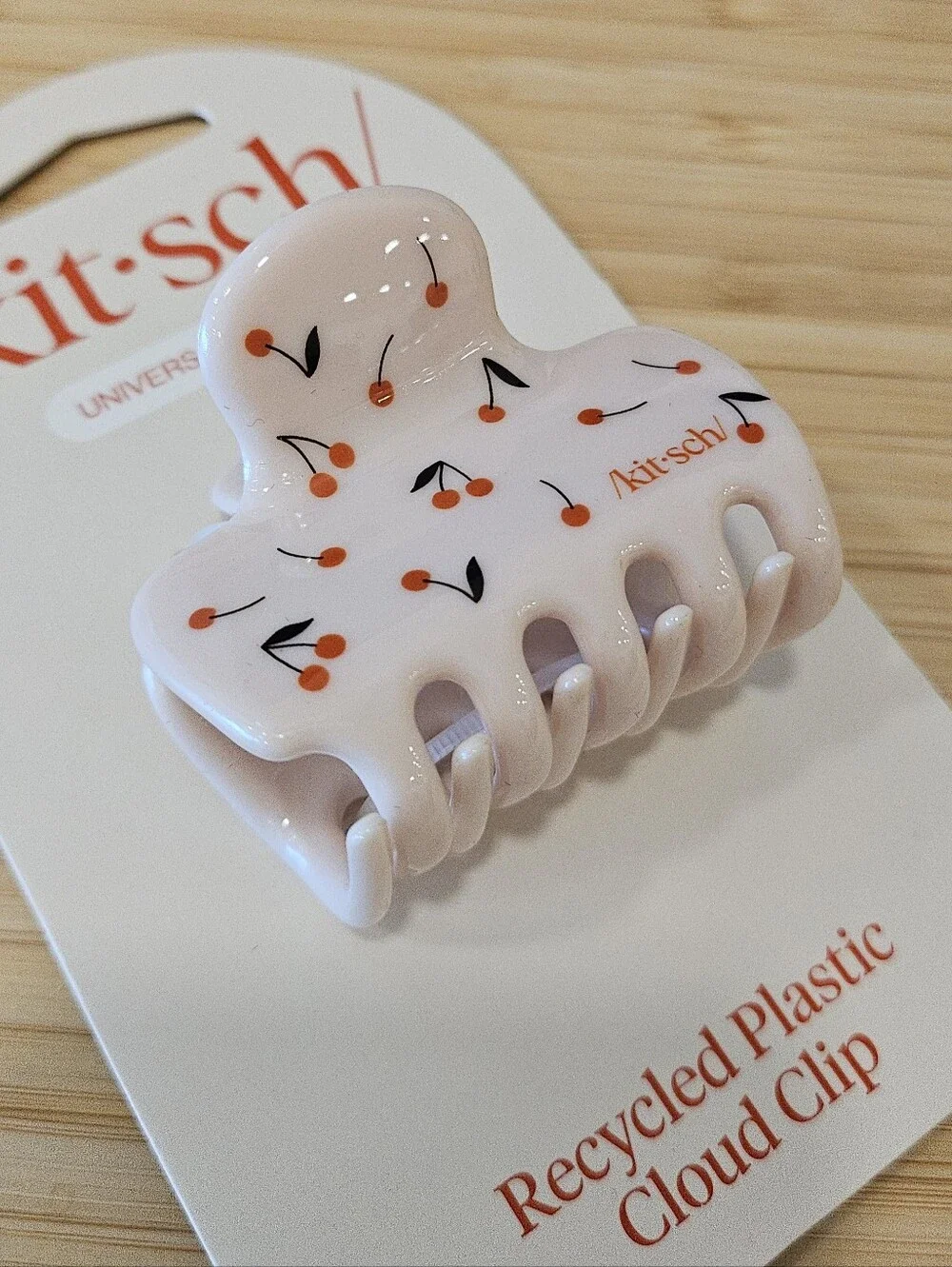 Kitsch Cherry Print Cloud Claw Clip - Medium